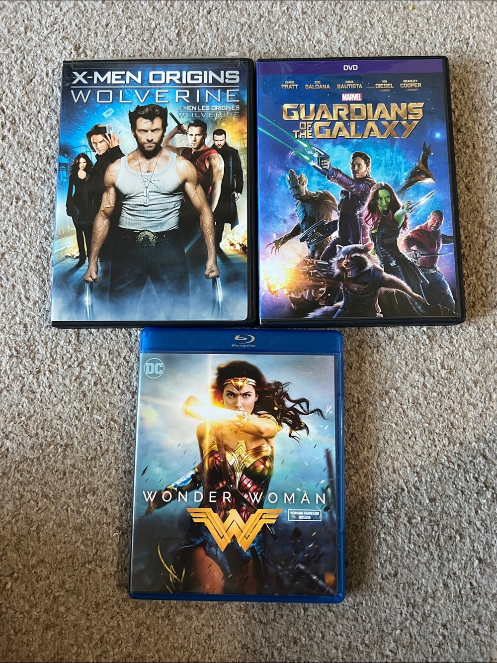 Wolverine & Wonder Woman & Guardians of the Galaxy / Dvd Set of Superhero movies